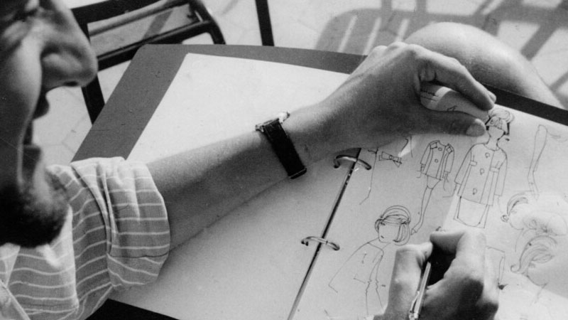 Walter Albini al lavoro